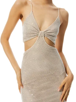 Alice and Olivia MAXI|MINI*HAVANA EMBELLISHED CUT OUT DRESS