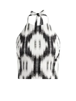 Alice and Olivia MATCHING SETS*IKAT PRINT DOMINO KIMONO WITH TIE BELT + ASH TIE NECK HALTER TOP + TANDY SHORTS
