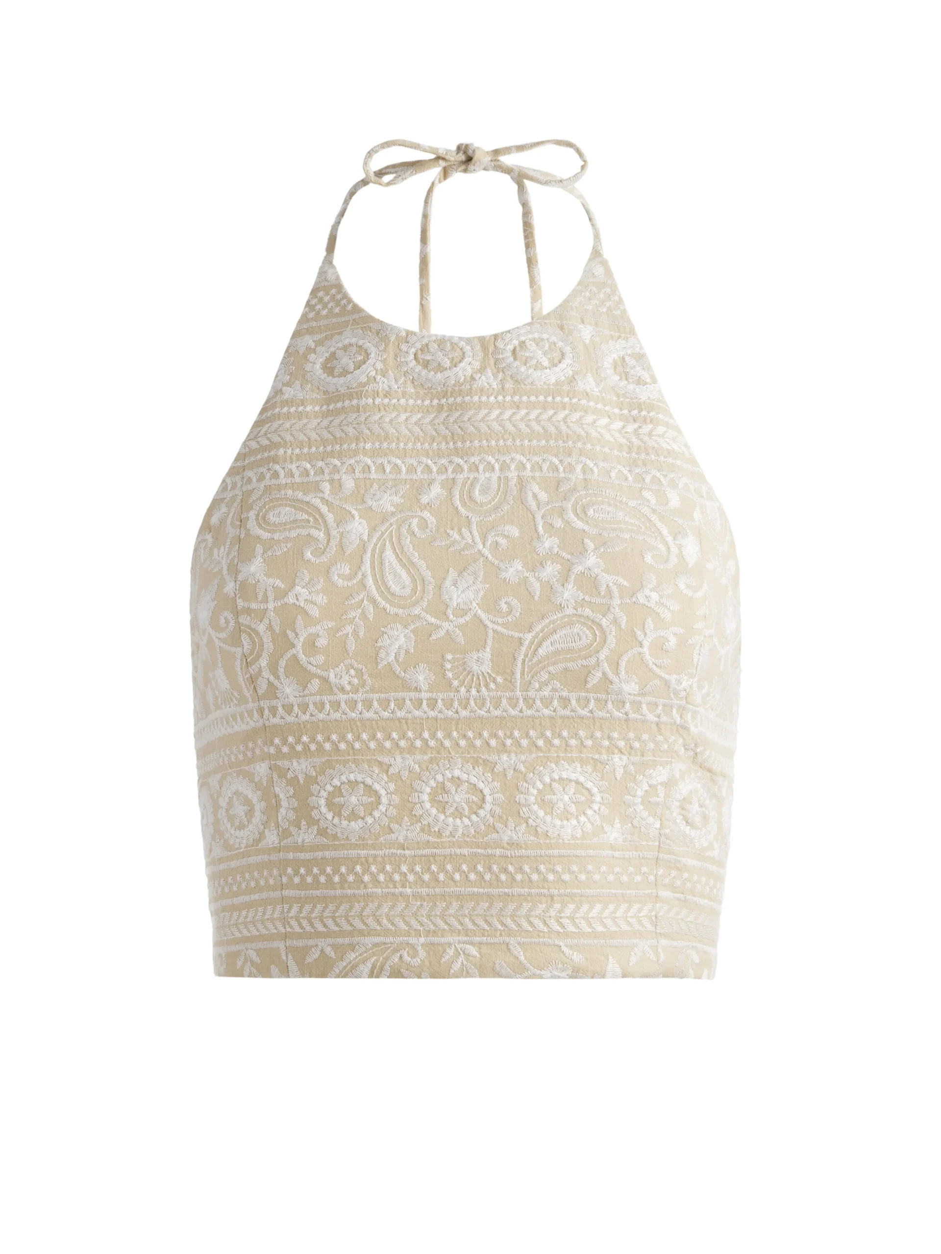 Alice and Olivia MATCHING SETS*JAYMEE TIE NECK CROPPED HALTER TOP + REISE TIERED MIDI SKIRT