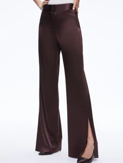 Alice and Olivia ESSENTIALS|PANTS*JC WIDE LEG SIDE SLIT PANT