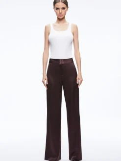 Alice and Olivia ESSENTIALS|PANTS*JC WIDE LEG SIDE SLIT PANT