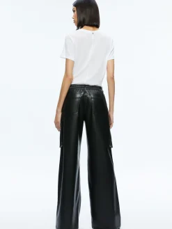Alice and Olivia VEGAN LEATHER|ESSENTIALS*JOETTE VEGAN LEATHER CARGO PANT