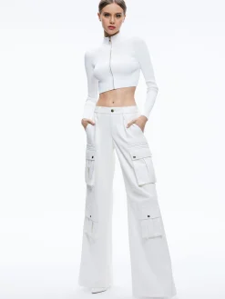 Alice and Olivia VEGAN LEATHER|ESSENTIALS*JOETTE VEGAN LEATHER CARGO PANT