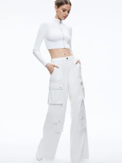 Alice and Olivia VEGAN LEATHER|ESSENTIALS*JOETTE VEGAN LEATHER CARGO PANT