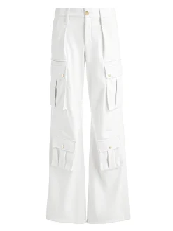 Alice and Olivia VEGAN LEATHER|ESSENTIALS*JOETTE VEGAN LEATHER CARGO PANT