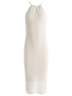Alice and Olivia MIDI|DRESSES*JOVI POINTELLE CORD BACK HALTER DRESS