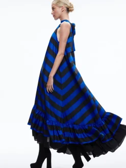 Alice and Olivia GUEST OF|MAXI*JOVIE HALTER NECK HIGH LOW MAXI DRESS