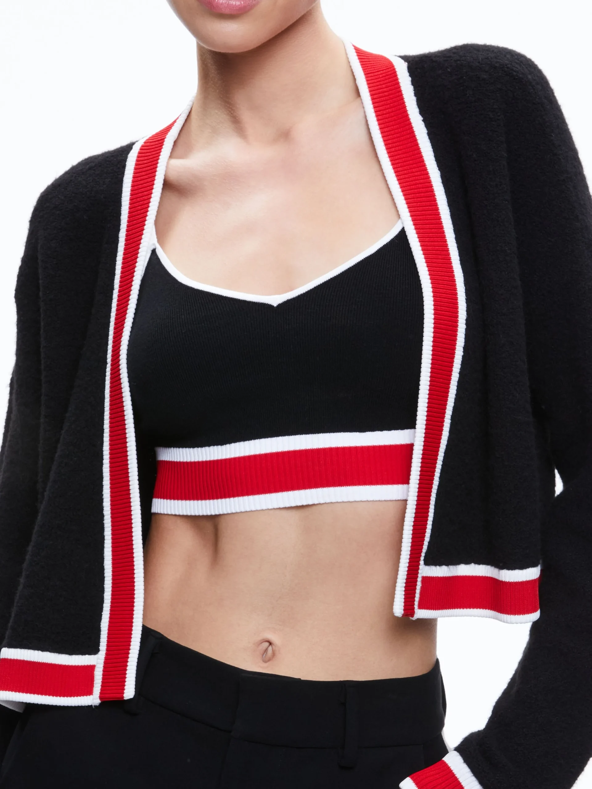 Alice and Olivia MATCHING SETS*JUANA CROPPED CARDIGAN + MAUDE BRALETTE