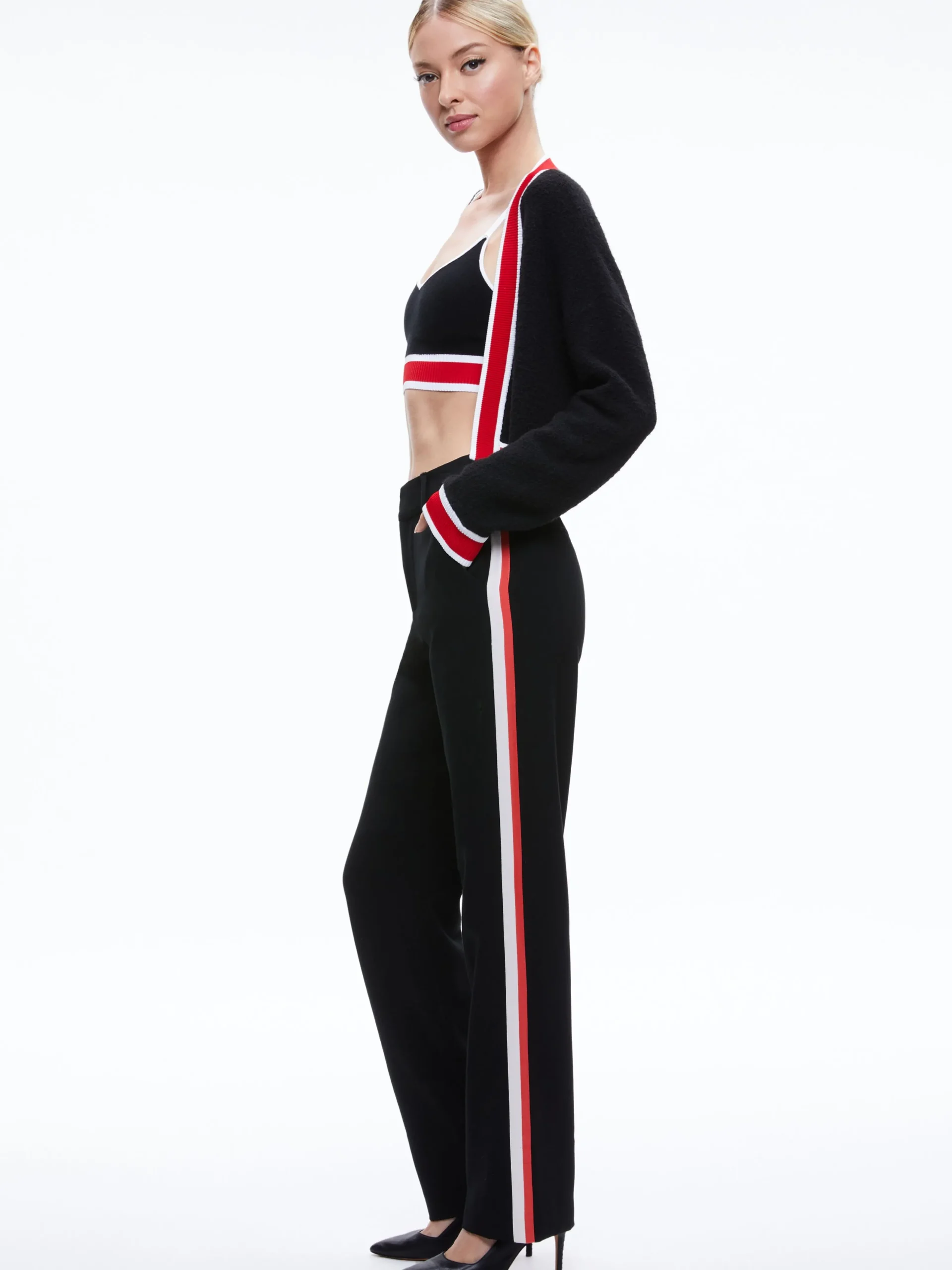 Alice and Olivia MATCHING SETS*JUANA CROPPED CARDIGAN + MAUDE BRALETTE