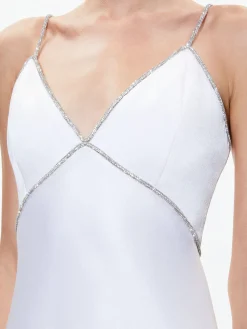 Alice and Olivia GUEST OF|MINI*JULIENNE EMBELLISHED V-NECK MINI DRESS