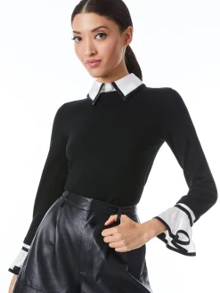 Alice and Olivia ESSENTIALS|THE WORKWEAR EDIT*JUSTINA COMBINATION SWEATER