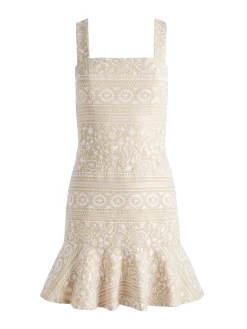 Alice and Olivia MINI|DRESSES*KAIDRA SQUARE NECK DROP WAIST MINI DRESS