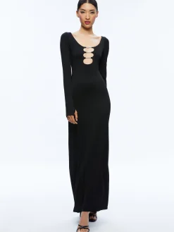 Alice and Olivia MAXI|DRESSES*KALENA SCOOP NECK CUTOUT MAXI DRESS