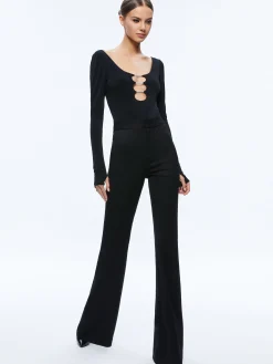 Alice and Olivia TOPS*KALENA SCOOP NECK CUTOUT BODYSUIT
