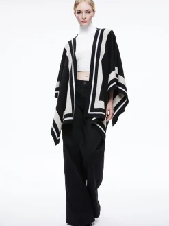 Alice and Olivia ESSENTIALS|SWEATERS*KAMALA STRIPE PONCHO