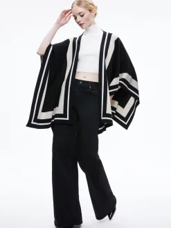 Alice and Olivia ESSENTIALS|SWEATERS*KAMALA STRIPE PONCHO