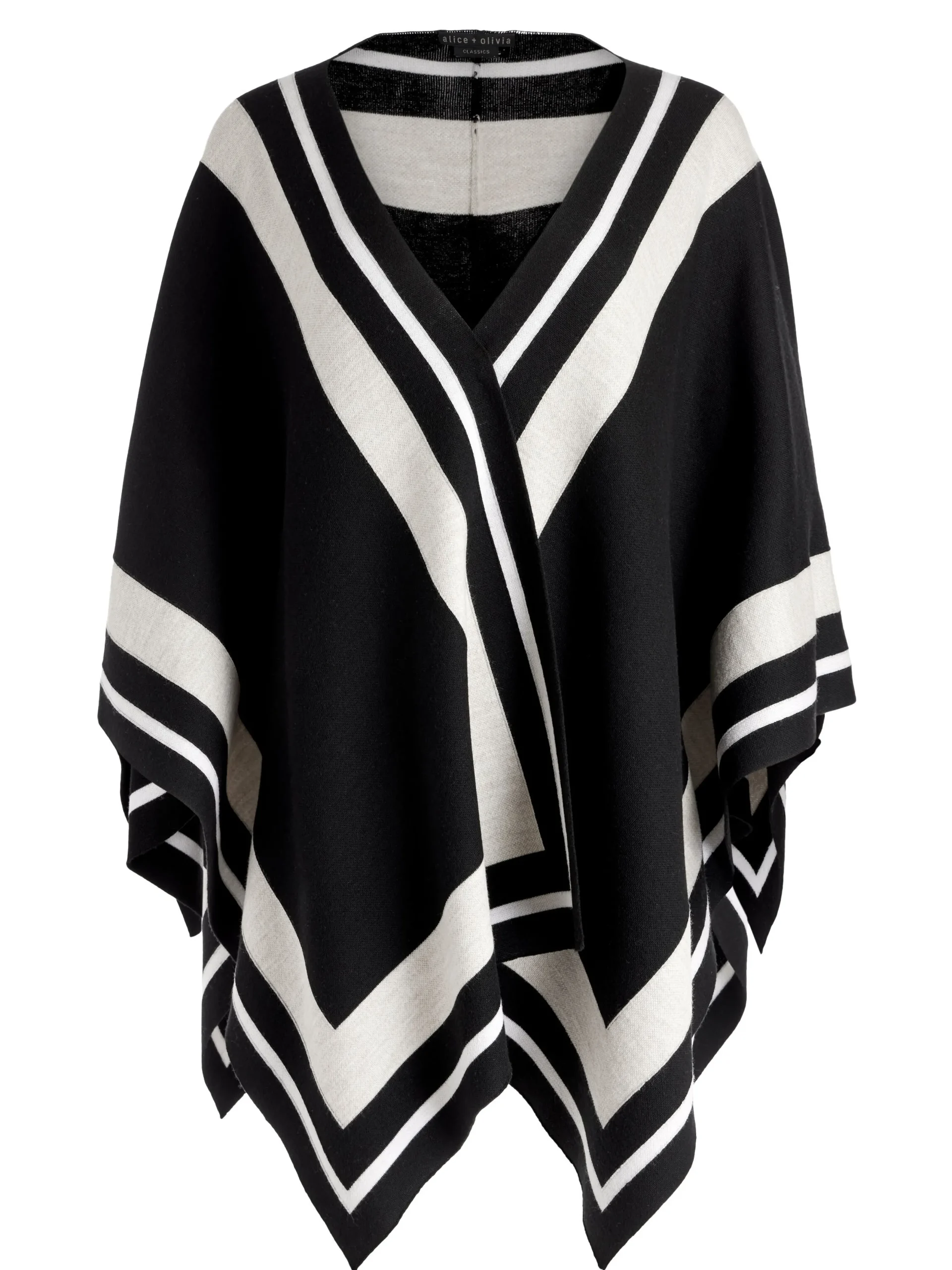 Alice and Olivia ESSENTIALS|SWEATERS*KAMALA STRIPE PONCHO