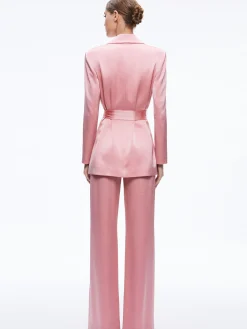 Alice and Olivia MATCHING SETS*KARLEY WRAP BLAZER + JC WIDE LEG SIDE SLIT PANT