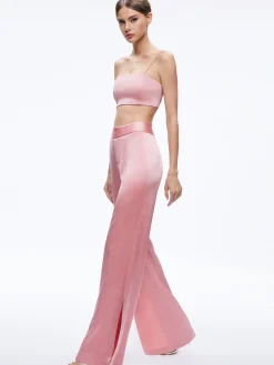 Alice and Olivia MATCHING SETS*KARLEY WRAP BLAZER + JC WIDE LEG SIDE SLIT PANT