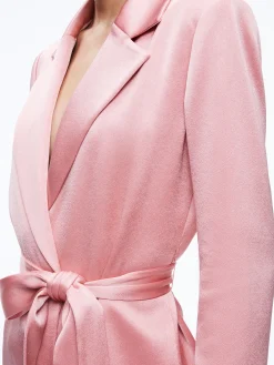 Alice and Olivia MATCHING SETS*KARLEY WRAP BLAZER + JC WIDE LEG SIDE SLIT PANT