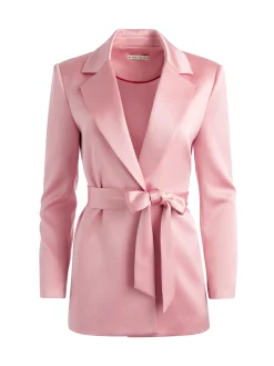 Alice and Olivia MATCHING SETS*KARLEY WRAP BLAZER + JC WIDE LEG SIDE SLIT PANT