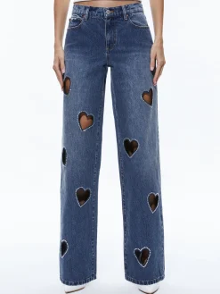 Alice and Olivia JEAN SHOP|VALENTINE'S DAY EDIT*KARRIE EMBELLISHED HEART JEAN