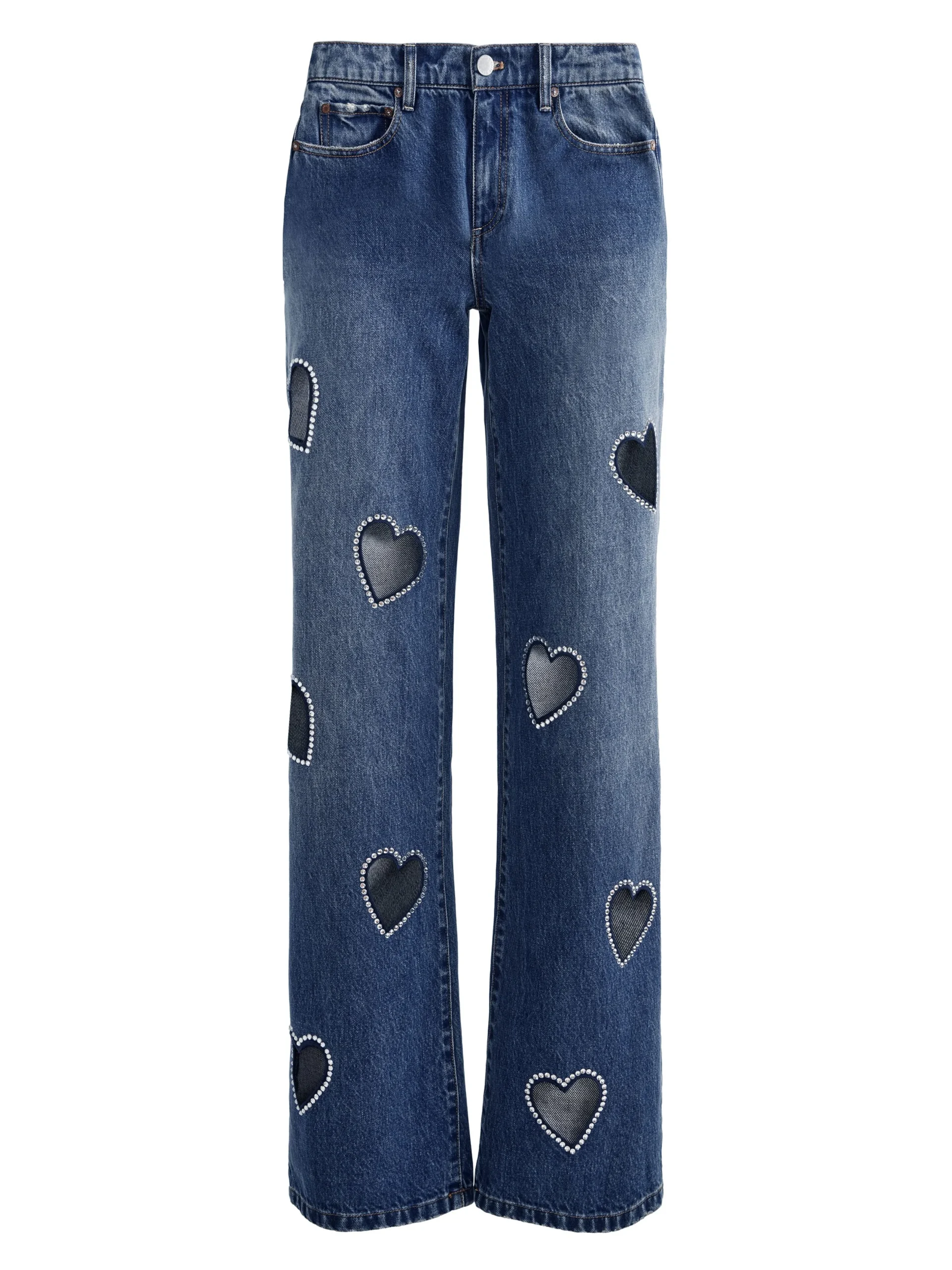 Alice and Olivia JEAN SHOP|VALENTINE'S DAY EDIT*KARRIE EMBELLISHED HEART JEAN
