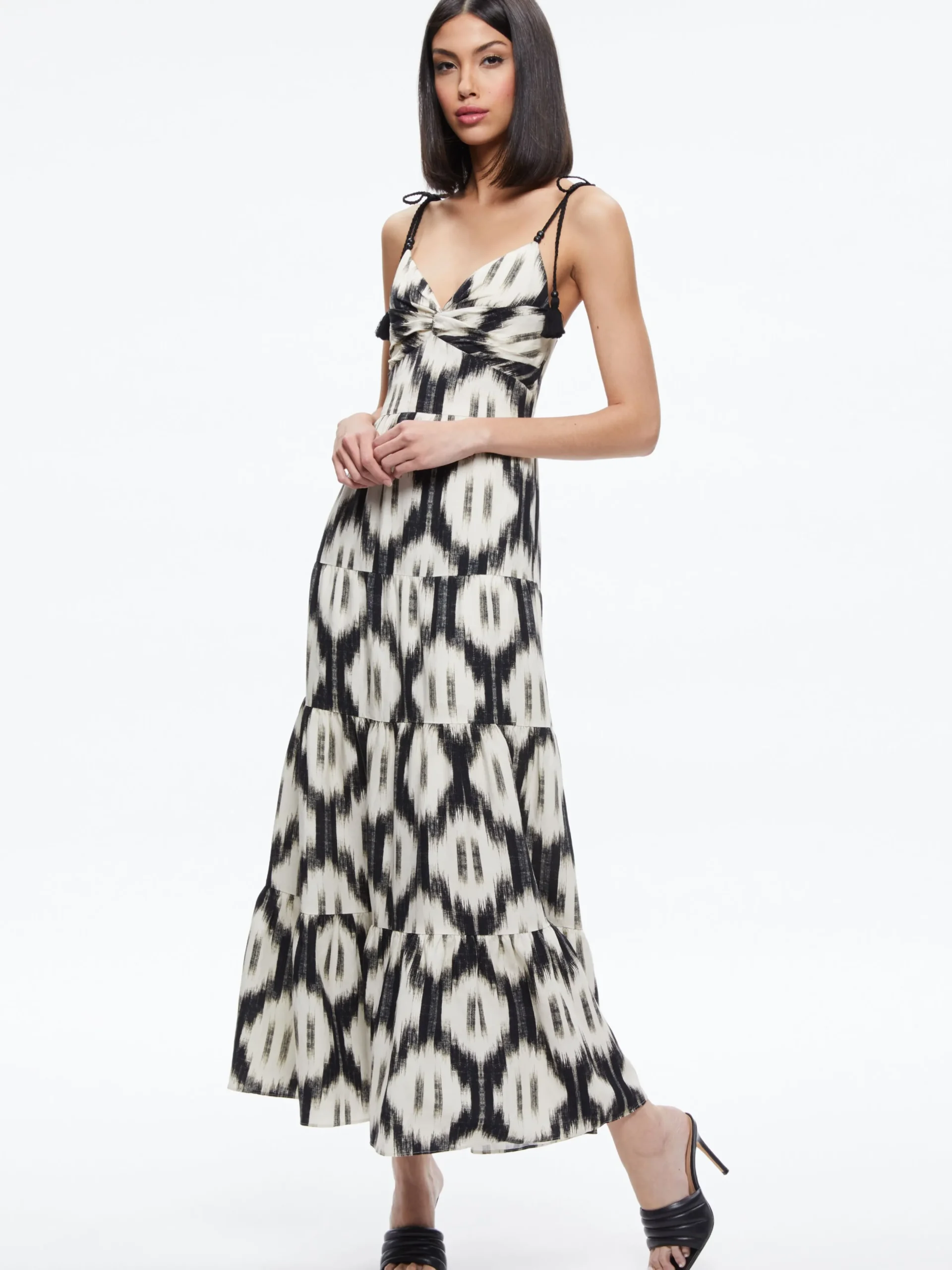 Alice and Olivia MAXI|DRESSES*KATARA TWIST TOP TIERED MAXI DRESS