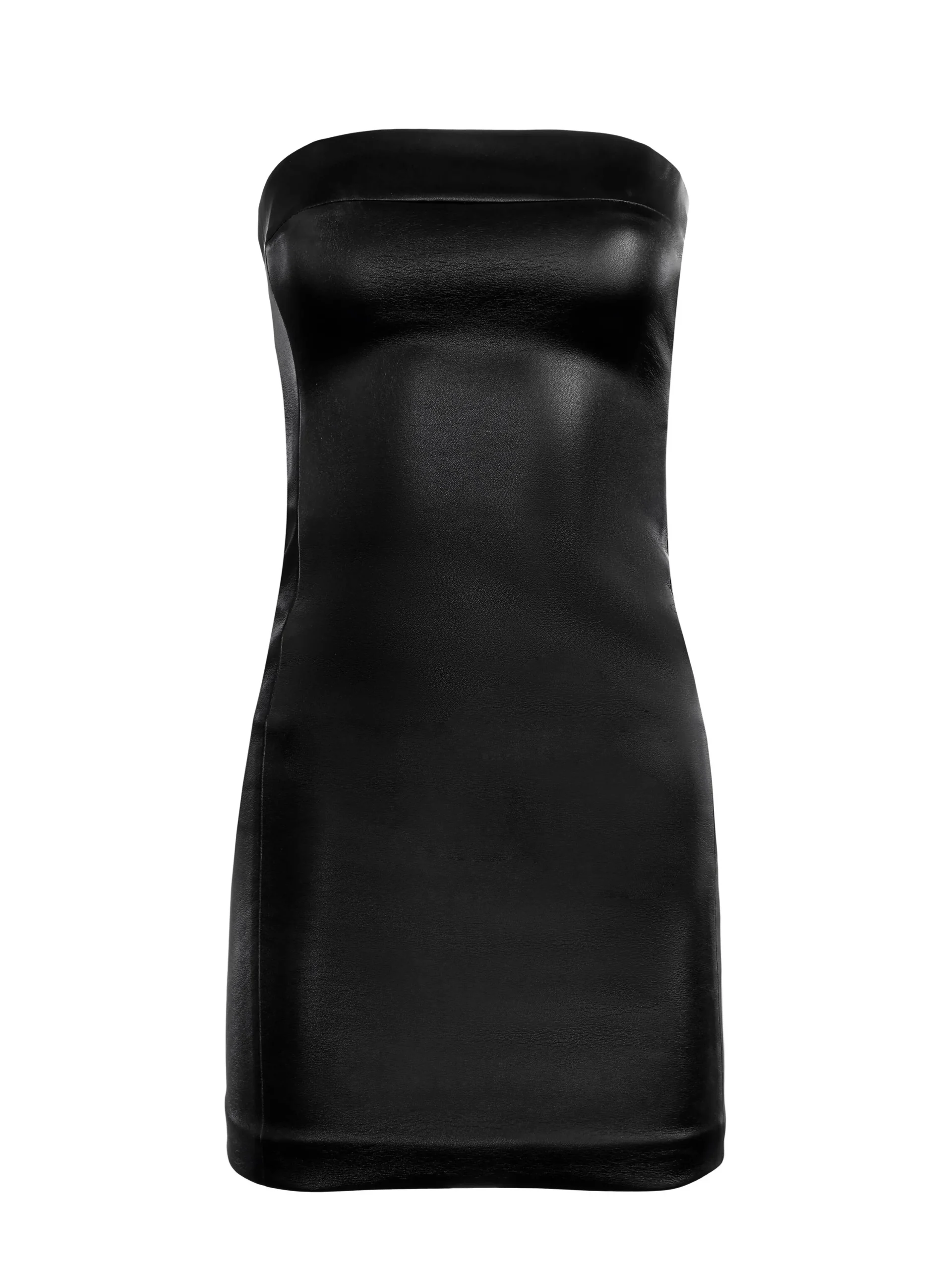Alice and Olivia VEGAN LEATHER|MINI*KELLY STRAPLESS VEGAN LEATHER MINI DRESS