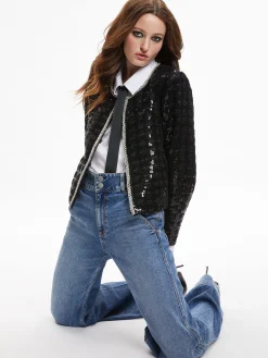 Alice and Olivia MATCHING SETS*KIDMAN SEQUIN TWEED JACKET + RUBI SEQUIN TWEED MINI SKIRT