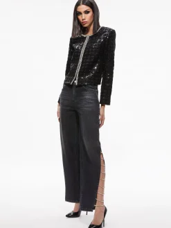 Alice and Olivia MATCHING SETS*KIDMAN SEQUIN TWEED JACKET + RUBI SEQUIN TWEED MINI SKIRT