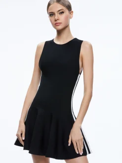 Alice and Olivia ESSENTIALS|MINI*KIMI SIDE STRIPE MINI DRESS