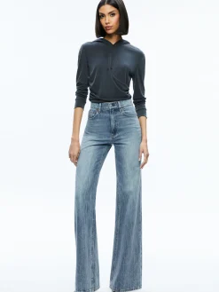 Alice and Olivia ESSENTIALS|TOPS*KIRK WRAP FRONT HOODIE