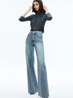 Alice and Olivia ESSENTIALS|TOPS*KIRK WRAP FRONT HOODIE