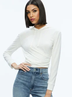 Alice and Olivia ESSENTIALS|TOPS*KIRK WRAP FRONT HOODIE