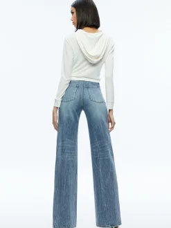 Alice and Olivia ESSENTIALS|TOPS*KIRK WRAP FRONT HOODIE