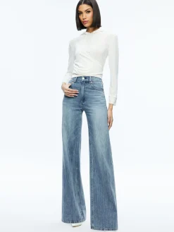 Alice and Olivia ESSENTIALS|TOPS*KIRK WRAP FRONT HOODIE