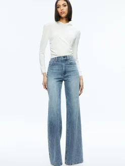 Alice and Olivia ESSENTIALS|TOPS*KIRK WRAP FRONT HOODIE