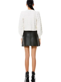 Alice and Olivia SWEATERS*KITTY PUFF SLEEVE CARDIGAN