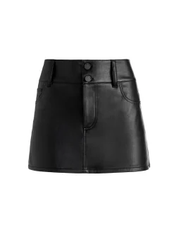 Alice and Olivia VEGAN LEATHER|SKIRTS*LAIKA LOW RISE VEGAN MINI SKIRT