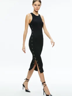 Alice and Olivia ESSENTIALS|VALENTINE'S DAY EDIT*LALITA SIDE SNAP MIDI DRESS