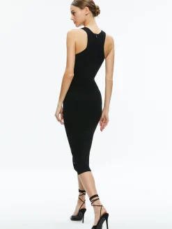 Alice and Olivia ESSENTIALS|VALENTINE'S DAY EDIT*LALITA SIDE SNAP MIDI DRESS