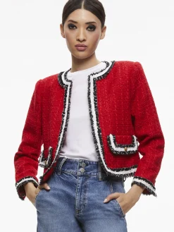 Alice and Olivia MATCHING SETS*LANDON TWEED CROPPED JACKET + RUBI TWEED MINI SKIRT