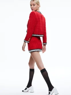 Alice and Olivia MATCHING SETS*LANDON TWEED CROPPED JACKET + RUBI TWEED MINI SKIRT