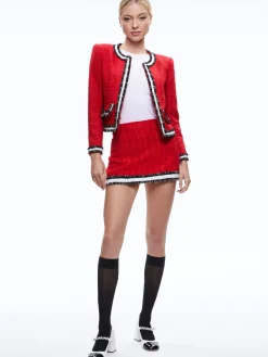 Alice and Olivia MATCHING SETS*LANDON TWEED CROPPED JACKET + RUBI TWEED MINI SKIRT