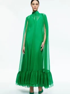 Alice and Olivia STACEY'S FAVORITES|GUEST OF*LANELLE MAXI CAPE DRESS