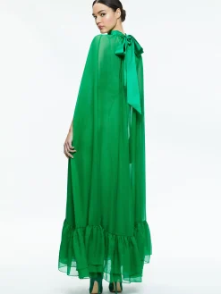 Alice and Olivia STACEY'S FAVORITES|GUEST OF*LANELLE MAXI CAPE DRESS