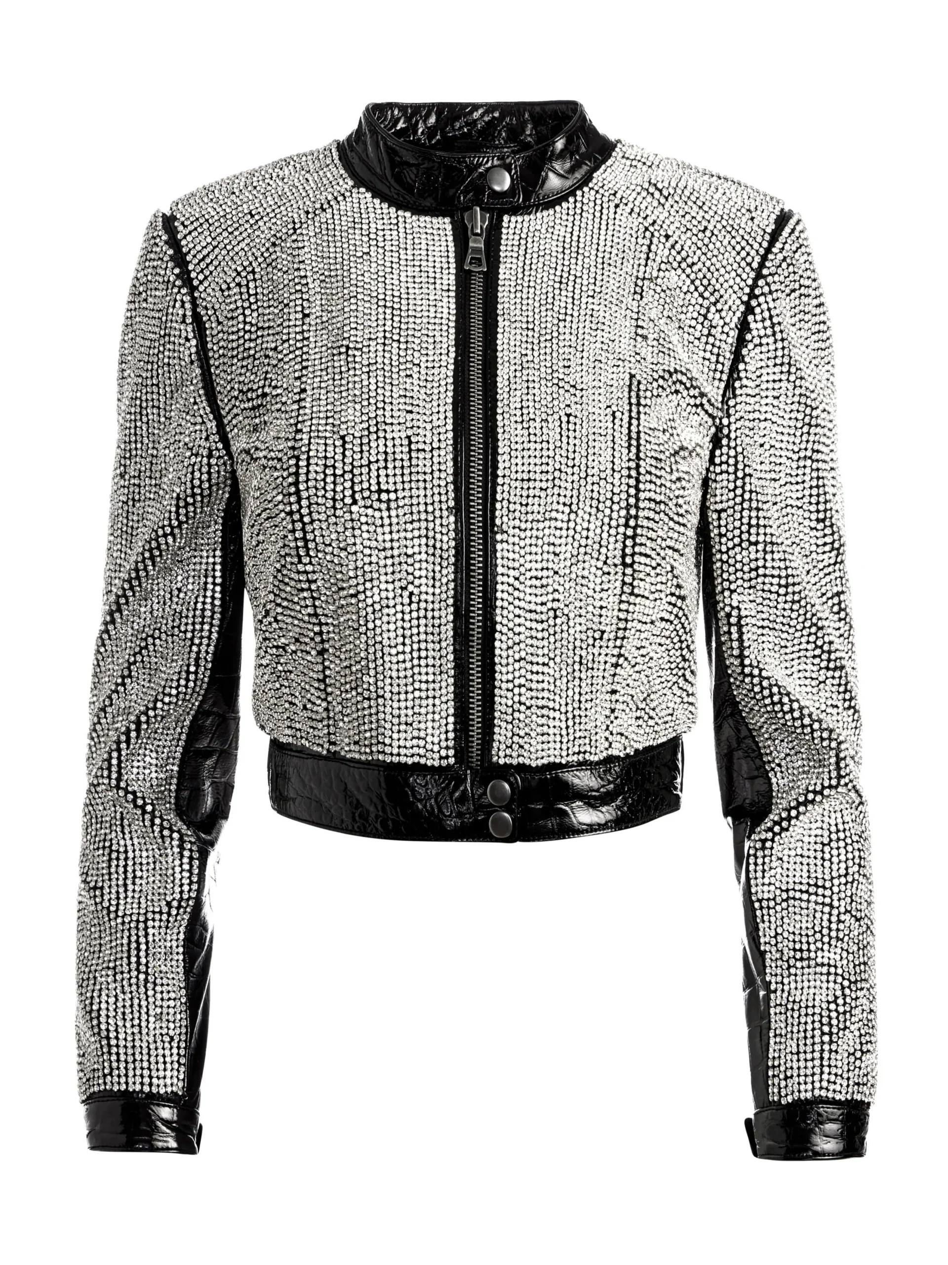 Alice and Olivia STACEY'S FAVORITES|JACKETS + COATS*LARI CRYSTAL EMBELLISHED LEATHER JACKET
