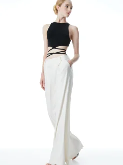 Alice and Olivia TOPS*LATIA STRAPPY TIE WAIST KNIT TANK