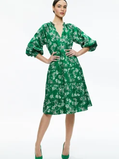 Alice and Olivia MIDI|DRESSES*LAYLA TIERED RUFFLE MIDI DRESS